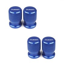 자동차 후드4pcs Car Wheel Tire Valve Caps Aluminum Airtight Covers Badge Emblem for Ford Fusion Acce, 05 for Fusion Blue