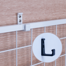 네트망 메쉬망 철망 ㄷ자 벽면고정 고급형 걸이, 고급 철망걸이 블랙, 1개