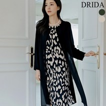 드리다 엄마옷 DO21303 가을 레오파드 쉬폰 가디건 정장 빅사이즈 고급 원피스 40대 미시옷 50대 중년여성 결혼식 하객 상견례 모임룩