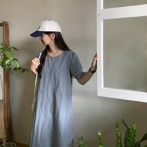 브이와이 여자 FW 반소매 서울데이트룩 바스락 롱 원피스
