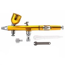 미니 컴프레서가 있는 골드 0.3mm 에어 브러시 세트 자동 종료 및 청소 도구 키트 없음 메이크업 모델 페, 09 VD-135G_02 미국