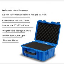 카메라제습함 카메라 보관함 제습 렌즈통 제습기 케이스 휴대용 slr 렌즈 밀봉 상자 악기 가방 플라스틱 방수 방습 휴대용 안전 보호 도구, 거품이 있는 파란색, 485-380-203mm