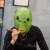 동물 가면 마스크 원숭이 의상레이브 고릴라 당나귀 말 소품동물 풀 페이스 라텍스 헬멧재미있는 축제 복장여성용, 25 Green fish