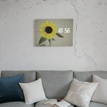 발루아 LED 시계용 액자 + 24cm 벽시계 패브릭액자 캔버스액자, 10.해바라기+ 24cm LED 벽시계