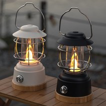 로티캠프 루아 충전식 LED 감성 캠핑 랜턴 호롱불 램프, 제트블랙