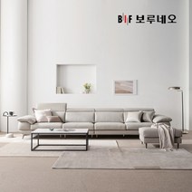 [보루네오] [6인용] 디아모 천연면피 통가죽 소파+스툴+쿠션2+소파테이블, 색상:웜그레이