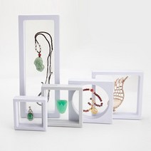 서랍장 아일랜드 유리쇼케이스 미닫이수납장 우드쇼케이스 pe 필름 보석 보관 상자 브로치 동전 보석 보석 보관 상자 방진 전시 장식 투명 플로팅 링 케이스, 흰색 23x9cm