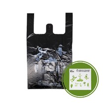 친환경 손잡이 비닐봉투 흑검색 19.5L 200매, 단품