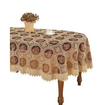 Simhomsen 커피 테이블용 소형 빈티지 버건디 레이스 식탁보 라운드 91.4cm(36인치), 60*102 Inch Oval