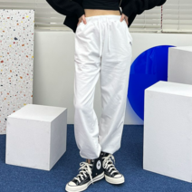 쉐얼유 여성용 알유 자수 트레이닝 조거팬츠