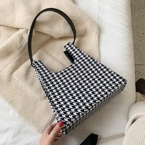 EV3998 명품스타일 하운즈패턴 빈티지 여성 데일리 숄더백