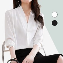 폴리 아나운서블라우스 오피스 우아한
