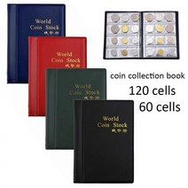 달러북 수집 지혜 화폐 기념 주화 옛날 앨범 동전 책 케이스, 120 cells blue
