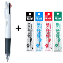 제브라 클립온 4색(0.7mm) + 리필 CLIP-ON 4C B4A3, CLO 4C 화이트(W) + 리필