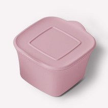 마미스테이블 냠냠 실리콘 밀폐용기, 베이비핑크, 1개