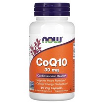 NOW Foods CoQ10 30mg Veg 캡슐 60개, 30 mg, 60 Count