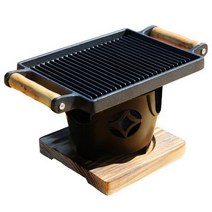 미니화로 1인화로 개인 바베큐 양면 사용 그릴 캠핑 불판 화로대 나홀로 워머 세트, 단품