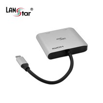 랜스타 PC 노트북 C타입 듀얼 HDMI 케이블 화면 복제 확장 컨버터 LS-UC202