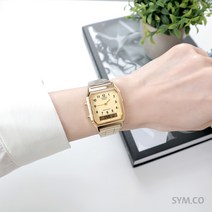 카시오 남녀공용 스퀘어 아나디지 프리버클 메탈 시계 7종 마르멜로