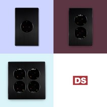 DS이엘씨 D3 올 블랙 알루미늄 콘센트 모음 스위치 통신 CATV 전화 인터넷 커버 교체 디자인 인테리어 맹커버, 02_매입 2구 콘센트