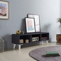 수디자인가구 도도 3칸 오픈형 TV거실장 티비다이 미니 장식장 TV장/거실장, 진그레이