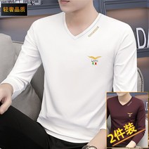 랩티셔츠 가을 남성긴팔 t얇은티셔츠 V속옷을 받다 이너셔츠 중년청년 남학생유행 초가을 상의옷