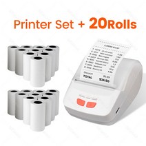 레이저각인 라벨프린터 APP SII Loyverse POS 휴대용 기계 열전 사 프린터 2 인치 영수증 인쇄 용지 롤 무, 11 WH add 20Rolls_03 영국 플러그