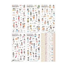 앤썸 페이퍼돌 인스 감성 귀여운 투명 다꾸 인물 씰 일기장스티커 폴꾸 포꾸 포카 탑꾸 AS001, 1세트, paperdoll