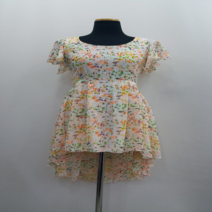 [오노마] ONM S1465/2컬러/여리한잔꽃 언발스커트 쉬폰반팔원피스