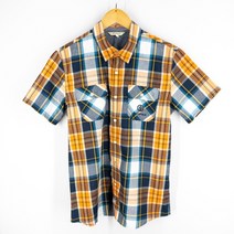 (빈티지홍)빈폴 아웃도어 남성 반팔 체크셔츠 100