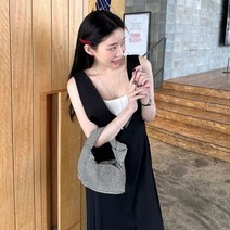 카미 드레스 여성 여름 하이웨이스트 주름 분할 큰 헴 라인 긴