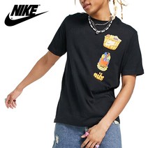 나이키 NSW 프루트 바스켓 포켓 오버핏 반팔티 블랙 남자 여름 루즈핏 여성 커플티 라운드