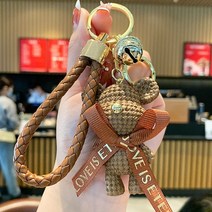 열쇠 고리 키링 키홀더 귀여운 수지 키 체인 매력 넥타이 여성용 곰 펜던트 가방 car keyring mobile phone fine jewelry accessories