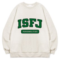 글래드블리스 남여공용 MBTI S특기모 오버핏 맨투맨 티셔츠_오트밀(그린)