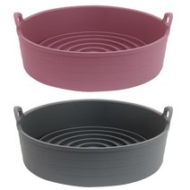 리빙스토리 1+1 특대형22cm 에어프라이어용기 전자렌지용기, 핑크+그레이
