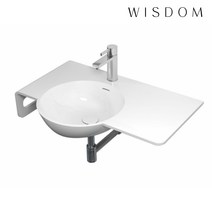 WD - 38298 - L (좌볼)/벽걸이세면대/액상아크릴/세면대/WISDOM/아이스톤/iStone/WD38298 L(좌볼), 무타공, 미포함, 1개