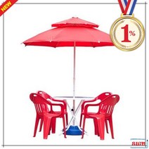 튼튼한 야외용 4인용 파라솔세트C(대-파랑-받침별매)튼튼한파라솔 업소용파라솔 야외파라솔 폴딩파라솔 방수파라솔 파라솔테이블 파라솔의자세트 파라솔테이블세트 파라솔세트파는곳, 원형_빨강:보라