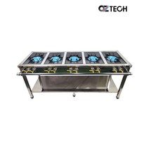 오즈테크 업소용 가스렌지 1800 5구 간택기 친환경 세라믹 버너 LPG LNG 화구 인터넷 전용 모델, 1세대 페인트화구+일반페인트상판