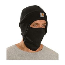 칼하트 남성용 양털 2 in 1 방한 모자 및 페이스 마스크 (미국배송), A. 블랙