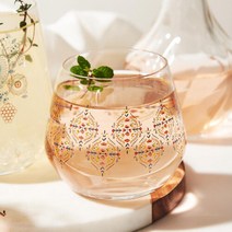 아트박스/아카시아 홈카페 예쁜 유리컵 유리잔 레트로컵 라떼잔, 라떼잔-빈티지패턴／M-370ml