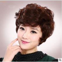 썸스팟 짧은머리가발 중년여성가발 여배우가발 풍성한숏컷가발 통가발 패션가발중장년 엄마가발 단발머리 볼륨헤어 볼륨가발, 개, 내츄럴블랙(고온사)+4피스