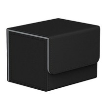 YSSHOP 트레이딩 카드 데크 박스 홀더 스토리지 주최자 카드 케이스 측면 로딩 자석 폐쇄 MTG 카드 타로 카드에 대한, 104x83x73mm, PU, 검은색