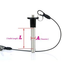 로프와 SUS304 스테인레스 스틸 퀵 릴리스 볼 잠금 핀 공장 판매 대형 재고 보유, VCN011(with rope), A 8mm, L 40mm