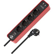 독일 브레넨스툴 멀티탭 Brennenstuhl 에코라인 4구(USB 충전 포함화이트/블랙), USB 포함, 5 썩음 / 슈바르츠, 5구형