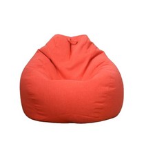거실 소파 커버 퍼프 의자 없이 필러 linen cloth lounger seat bean bag pouf 퍼프 tatami pouf 살롱 퍼프, 주황색
