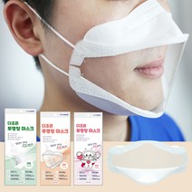 입투명마스크 입보이는 립뷰 입모양 립리딩 입술 입뚫린 결혼식 강사 수화 청각장애인 마스크, 더조은 투명창마스크 화이트/소형(1매), 1개, 1개입