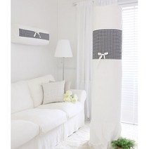 골드얀 네추럴체크(블랙)_모던St.북유럽풍 에어컨커버 -인증, 블랙