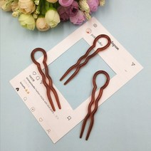 자연스러운 헤어 올림 머리 꽂이 포크 U핀 3p 브라운
