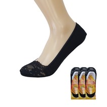 베르누베 앞코 레이스 덧신 3족 1세트