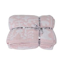 카시웨어KASHWERE 다마스크 담요 T3083152T2883152 몰트크림 Blanket Throw Damask Patterned MaltCreme 폭신폭신 멋쟁이 품, （5）Pink / White